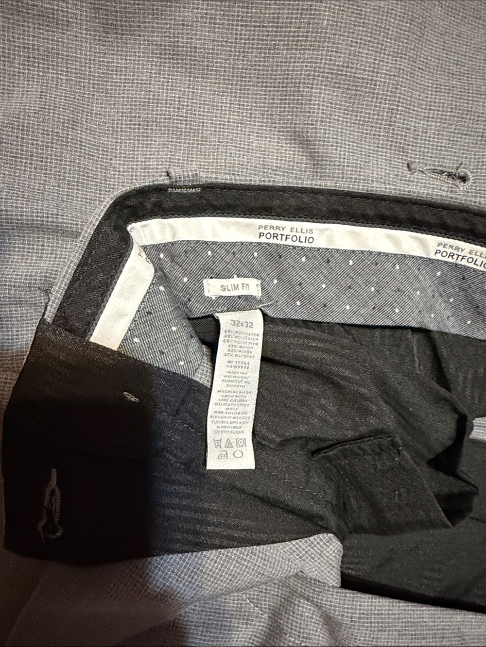 Perry Ellis Portfolio Slim Fit Men’s Dress Pants in Light Gray and Charcoal
